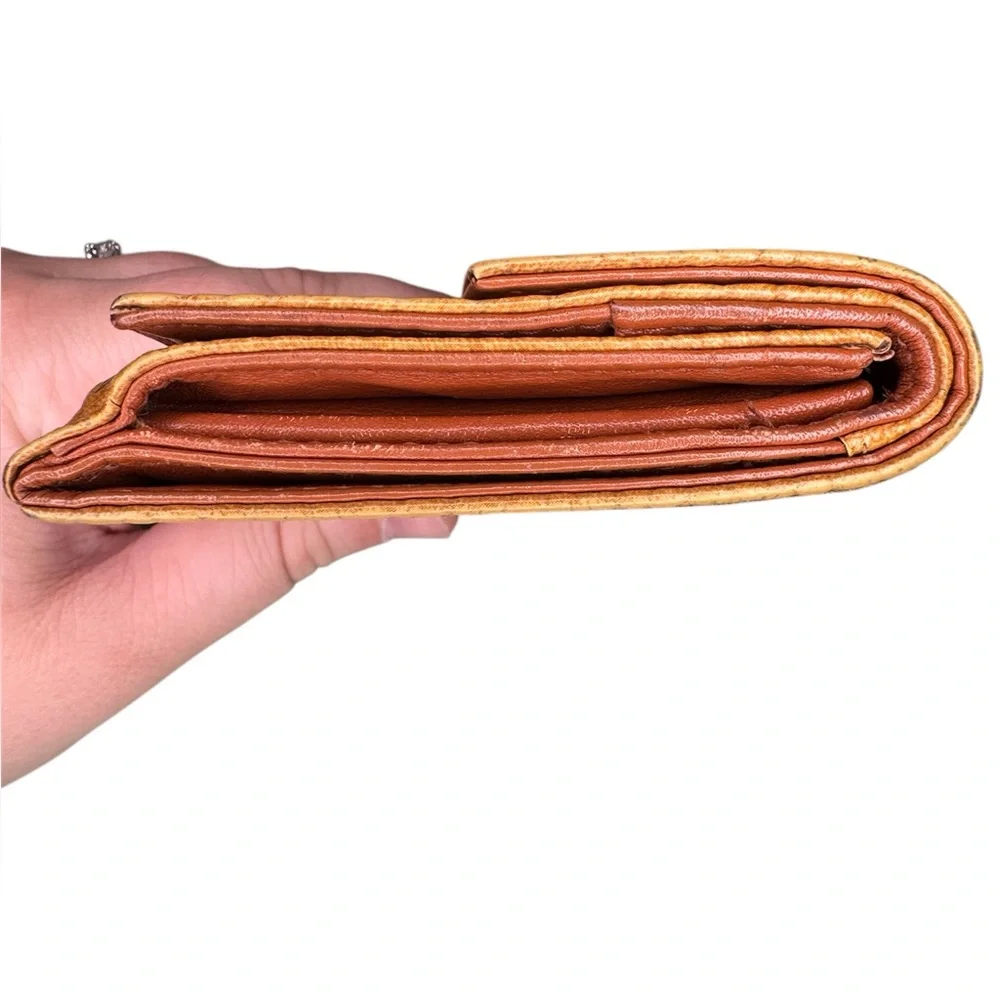 MCM Cognac Visetos Trifold Wallet